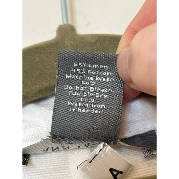 Ann Taylor Linen Cotton Blend White Zipper Front Denim Utility Jacket Size 8 - Picture 7 of 10